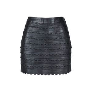 Liefsdottir scalloped REAL leather skirt
